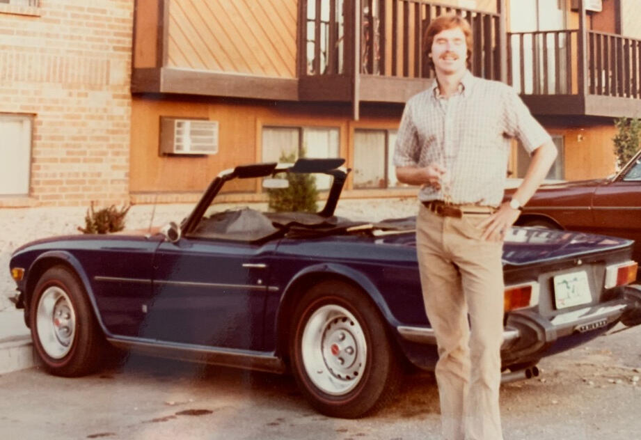 Jim in 1980 with his TR6