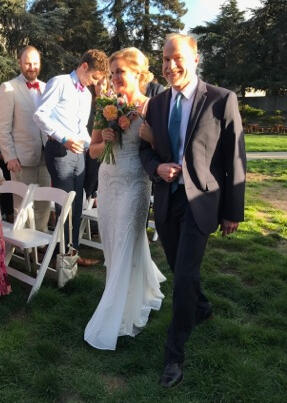 at Whitney's wedding in Oakland