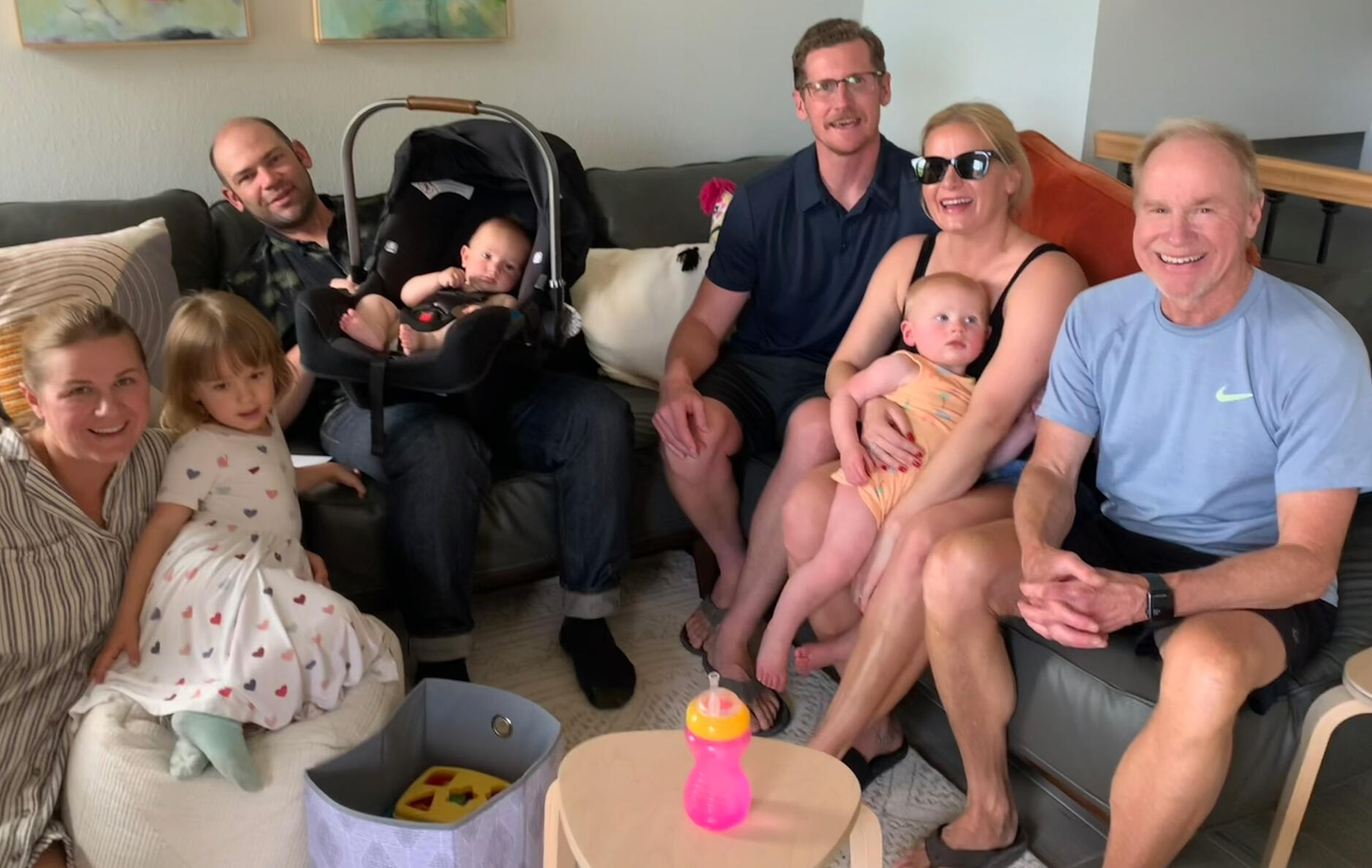 Hanging with the fam in his Boulder home